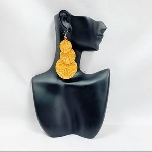 Handmade Candlelight Orange Jute Earrings